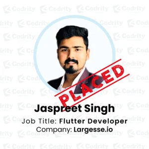 jaspreet placed as a flutter developer - codrity student