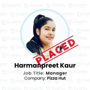 harmanpreet kaur placed as a manager - codrity student