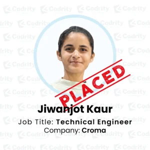 Jiwanjot placed as a technical engineer - codrity student