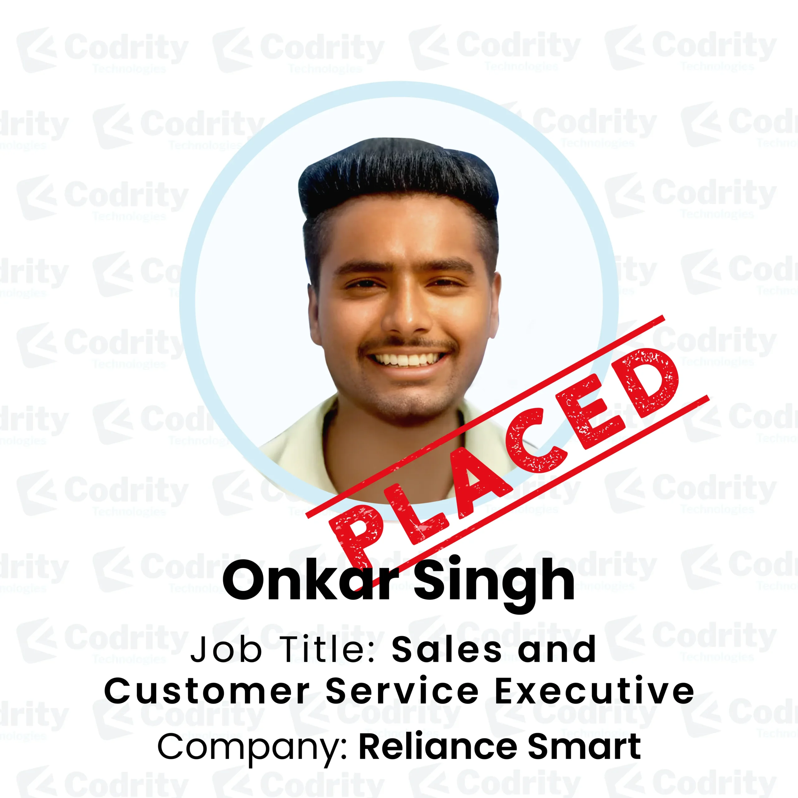 onkar codrity's placed student