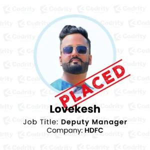 lovekesh placed as deputy manager codrity student